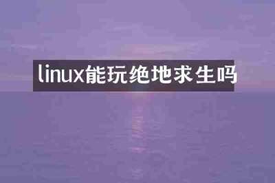 linux能玩绝地求生吗