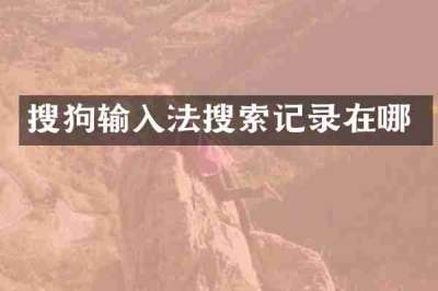 搜狗输入法搜索记录在哪
