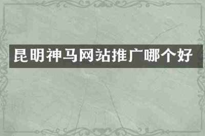 昆明神马网站推广哪个好