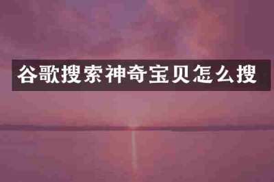 谷歌搜索神奇宝贝怎么搜