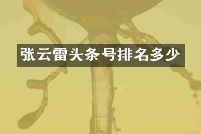 张云雷头条号排名多少