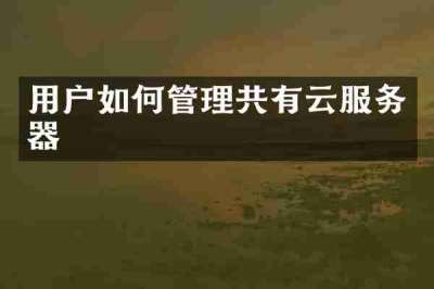 用户如何管理共有云服务器
