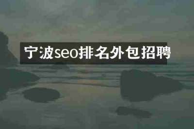 宁波seo排名外包招聘