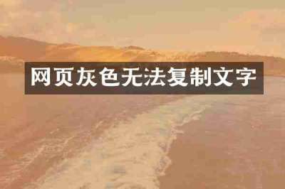 网页灰色无法复制文字