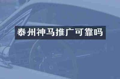 泰州神马推广可靠吗