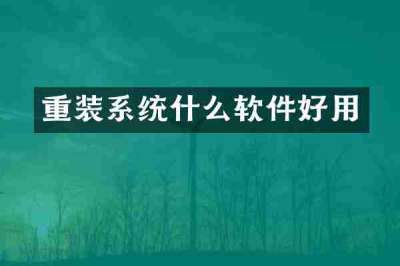 重装系统什么软件好用