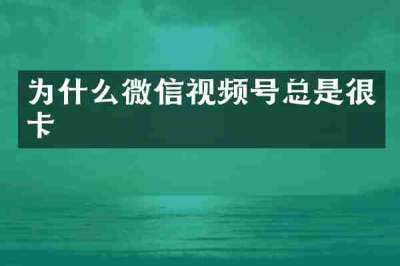 为什么微信视频号总是很卡
