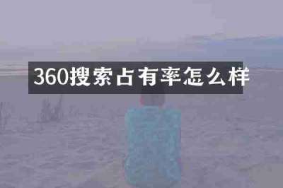 360搜索占有率怎么样