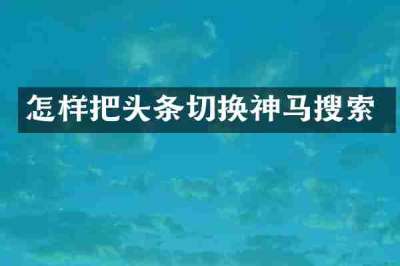 怎样把头条切换神马搜索