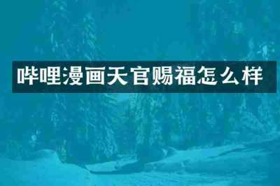 哔哩漫画天官赐福怎么样