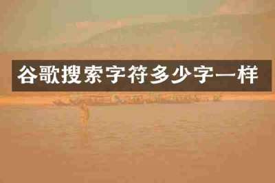 谷歌搜索字符多少字一样