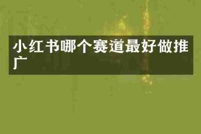 小红书哪个赛道最好做推广