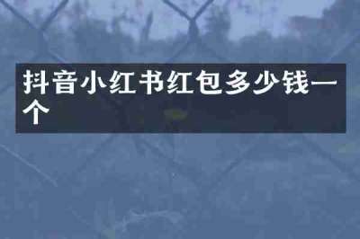 抖音小红书红包多少钱一个