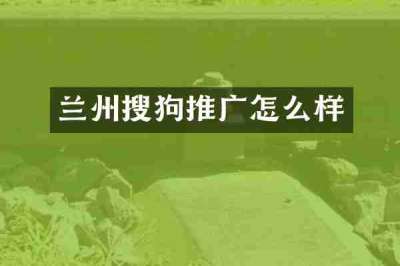 兰州搜狗推广怎么样