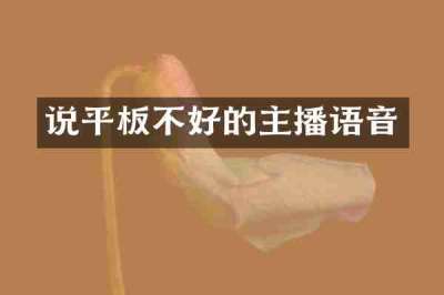 说平板不好的主播语音