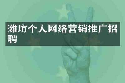 潍坊个人网络营销推广招聘