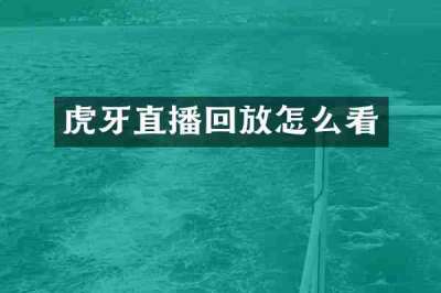 虎牙直播回放怎么看