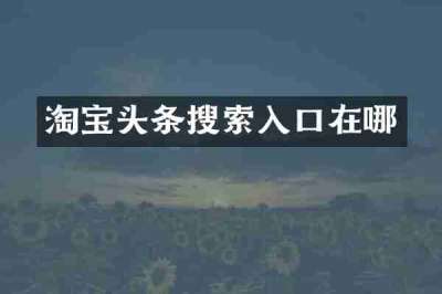 淘宝头条搜索入口在哪
