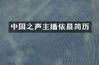 中国之声主播依晨简历