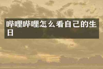 哔哩哔哩怎么看自己的生日