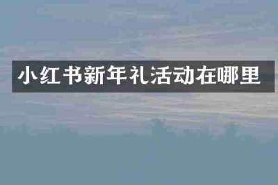 小红书新年礼活动在哪里