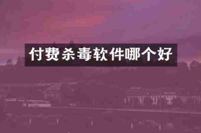 付费杀毒软件哪个好