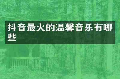 抖音最火的温馨音乐有哪些