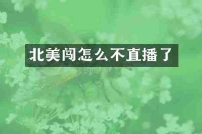 北美闯怎么不直播了