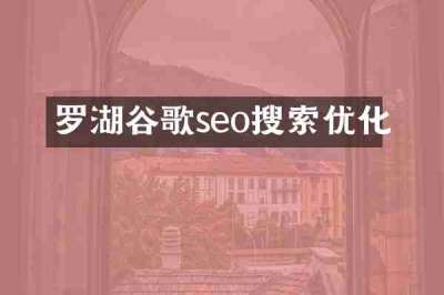 罗湖谷歌seo搜索优化
