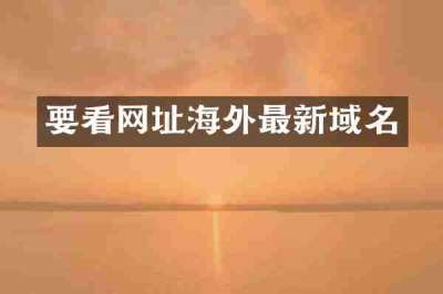 要看网址海外最新域名