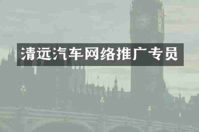 清远汽车网络推广专员