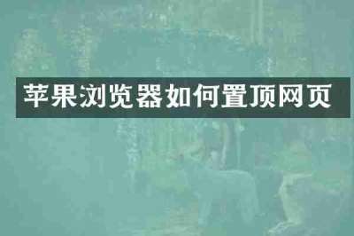 苹果浏览器如何置顶网页