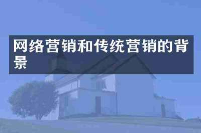 网络营销和传统营销的背景