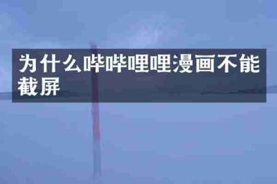 为什么哔哔哩哩漫画不能截屏
