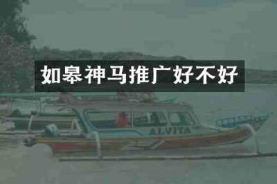 如皋神马推广好不好