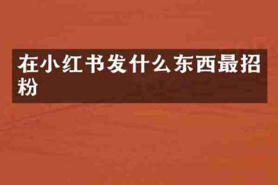 在小红书发什么东西最招粉