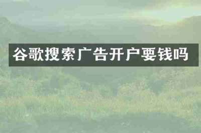 谷歌搜索广告开户要钱吗