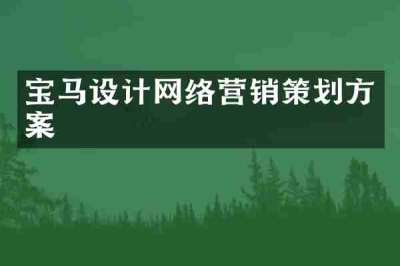宝马设计网络营销策划方案