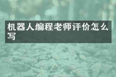 机器人编程老师评价怎么写