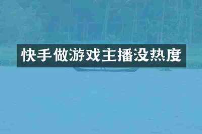 快手做游戏主播没热度