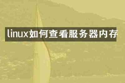 linux如何查看服务器内存