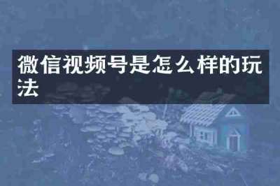 微信视频号是怎么样的玩法