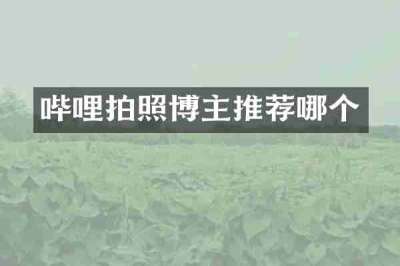 哔哩拍照博主推荐哪个