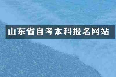 山东省自考本科报名网站