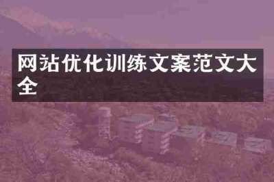 网站优化训练文案范文大全