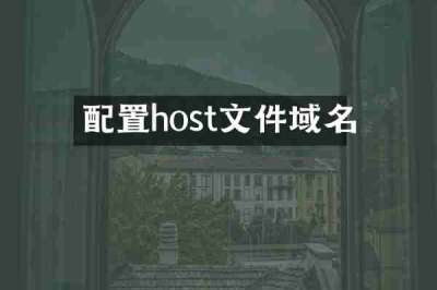 配置host文件域名