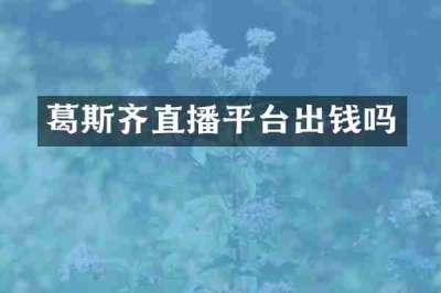葛斯齐直播平台出钱吗