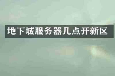地下城服务器几点开新区