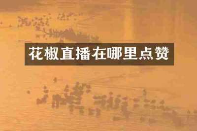 花椒直播在哪里点赞