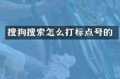 搜狗搜索怎么打标点号的